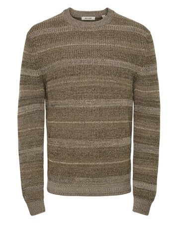 Only & Sons Lake Regular Fit Crew Knit - Natural