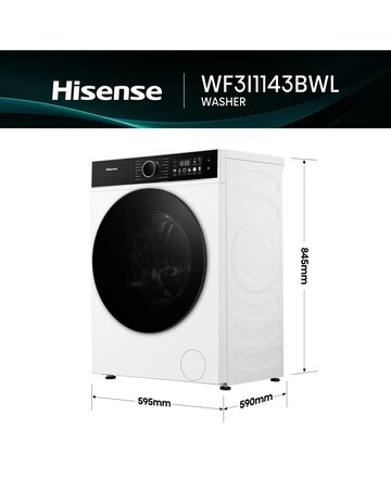 Hisense 3i 11kg 1400rpm KitchenFit Washing Machine White