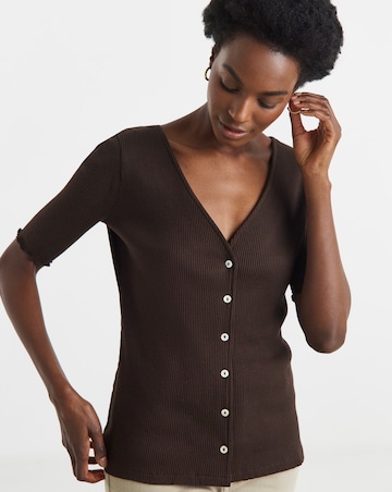Lettuce Trim Cotton Cardigan