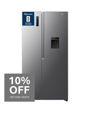 Fridgemaster MS91558DES NonPlumbed Total No Frost American Fridge Freezer Silver