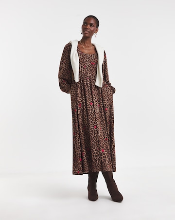 Leopard Print Corset Seam Dress