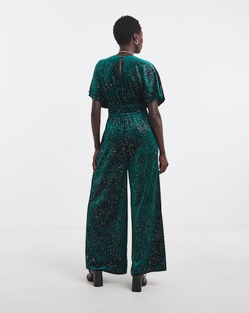 Twisted Wunder Glitter Velvet Wide Leg Jumpsuit
