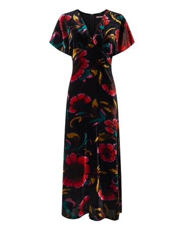 Joe Browns Exquisite Florals V- Neck Velour Dress