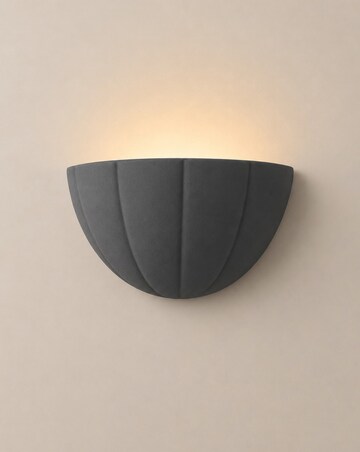 ValueLights Leonardo Dark Navy Scallop Flush Wall Light