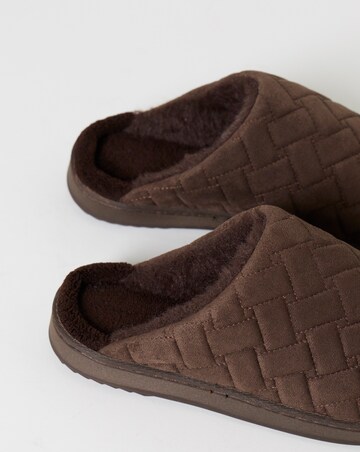 Marley Quilted Mule Slippers - Wide Fit (E)