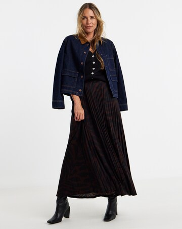 Jersey Pleated Pull On Maxi Skirt