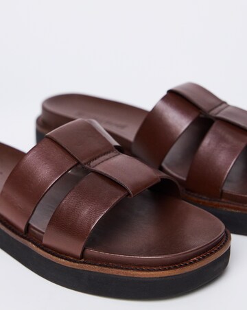 Rosalind Leather Twin Strap Mule - Wide Fit (E)