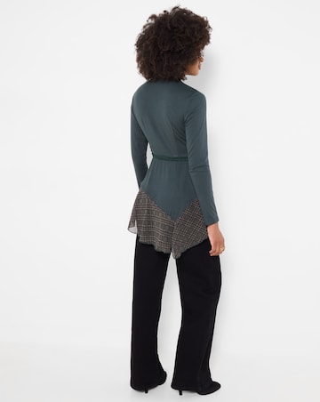 Joe Browns Checked Panel Tunic Top with Lace Detail