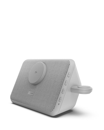 Sharp 4in1 Qi2 Wireless Docking Station with Bluetooth Speaker Cloud Grey