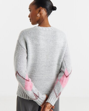 Argyle Hem Crew Neck Jumper