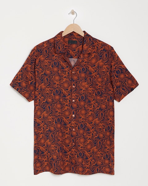Short Sleeve Viscose Print Shirt