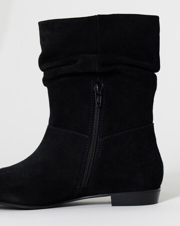Hetty Ruched Suede Ankle Boots - Extra Wide Fit (EEE)