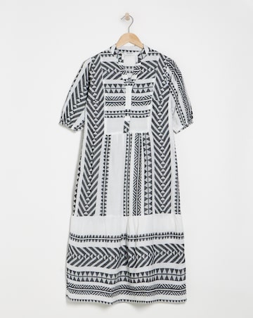 Cotton Jaquard Smock Dress