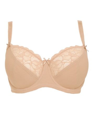 Pretty Secrets Ivy Lace Balcony Wired Basic Bra (B-F) Almond