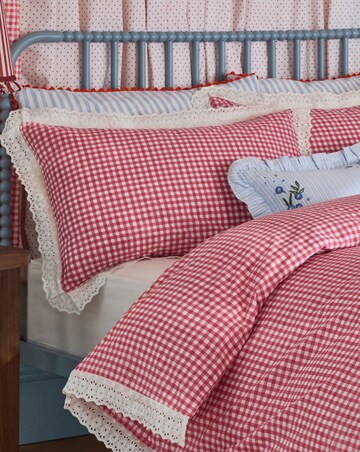 Cath Kidston Painted Gingham Lace Duvet Cover Set