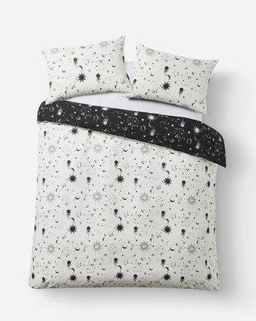 Moon and Stars Reversible Cotton Blend Duvet Cover Set