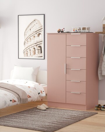 Humber Ready Assembled 1 Door 5 Drawer Kids Wardrobe - Kids