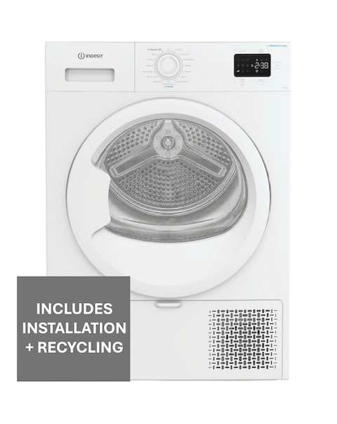 Indesit C YSD 82D WW UK 8kg Heat Pump Tumble Dryer White + Install