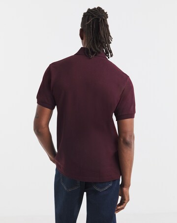 Lacoste Short Sleeve Embroidered Pique Polo - Burgundy