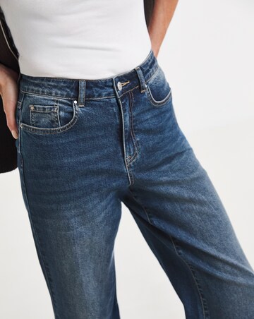 Indigo Authentic Turn Up Wide Leg Jeans