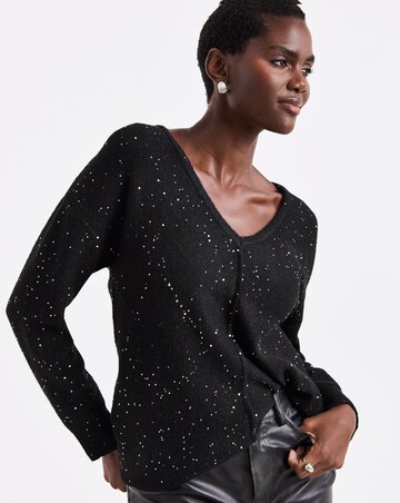 Sequin Glitter Knit Longline Jumper