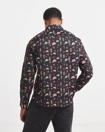 Long Sleeve Christmas Printed Shirt