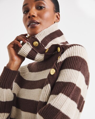 Asymetric Collar Stripe Jumper