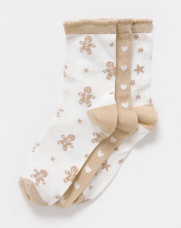 Pretty Secrets (3 Pair Pack) Gingerbread Christmas Socks