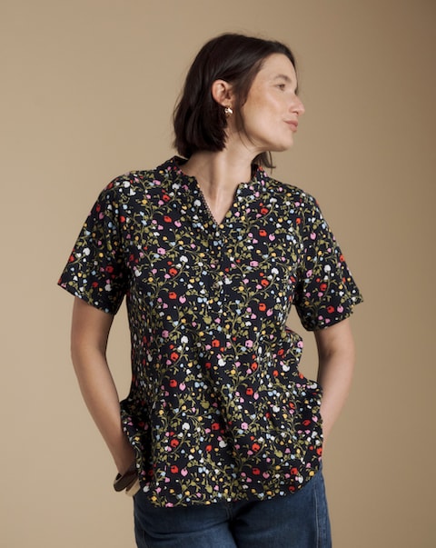 Julipa Frill Placket Cotton Top