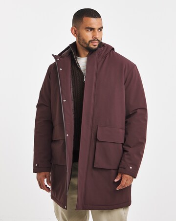 Burgundy Smart Padded Mid Length Parka