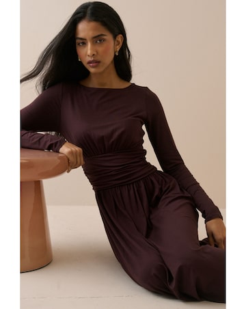 NOBODY'S CHILD PETITE AYLA MIDI DRESS
