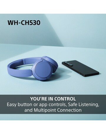 Sony WH-CH530 Wireless On-Ear Headphones - Cobalt