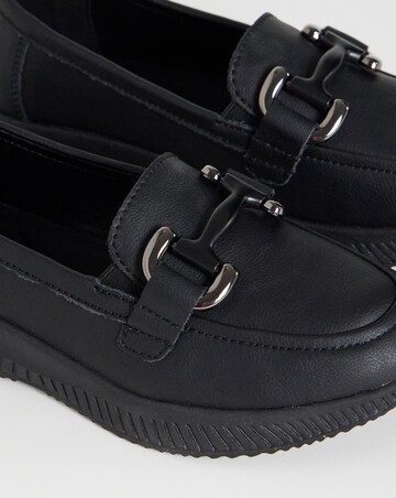 Heavenly Soles Lynn Sporty Loafers With Trim - Wide Fit (E)