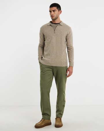 Herringbone Elasticated Waist Straight Fit Trouser