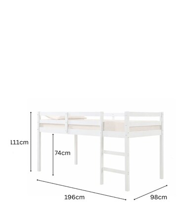 Aspire Kids Cove Midsleeper Single Bed & Mattress
