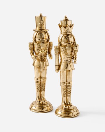 Set of 2 Gold Antique 43cm Nutcrackers