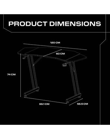 X Rocker Panther Evo 120cm Gaming Desk with Mousepad - Blue
