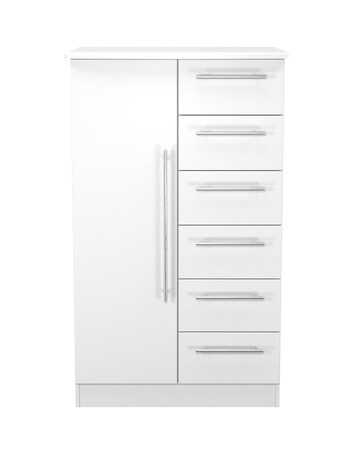 Osprey Ready Assembled 1 Door 5 Drawer Kids Wardrobe - Kids