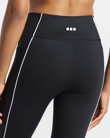 Simply Be SB3 Black & White Active Piping Leggings