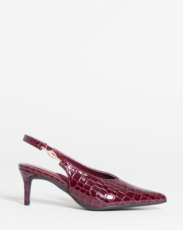 Alessia Buckle Slingback Pointed Kitten Heel Shoes - Wide Fit (E)