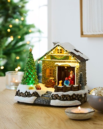 Lit Santa Tree Scene