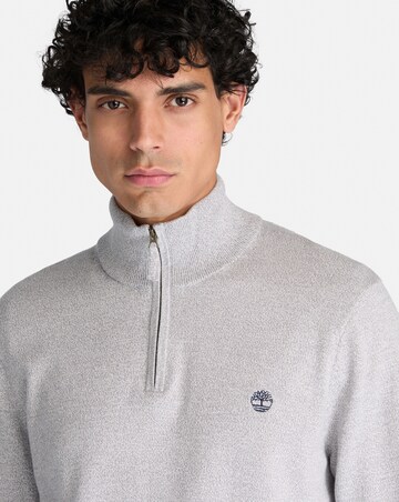Timberland Williams River Cotton Quarter Zip Sweater - Oatmeal