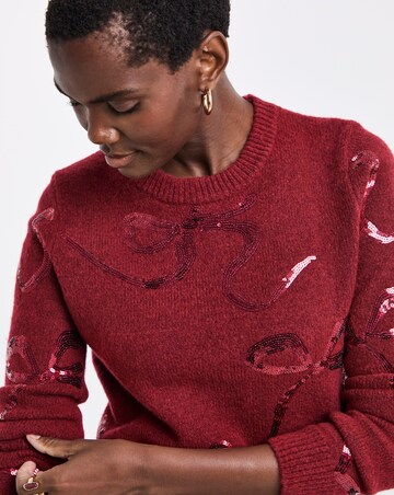 Sequin Bow Novelty Jumper