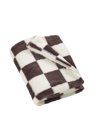 Catherine Lansfield Cosy Soft Checkerboard Throw