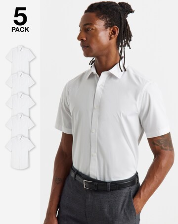 3 Pack Short Sleeve White Formal Shirt