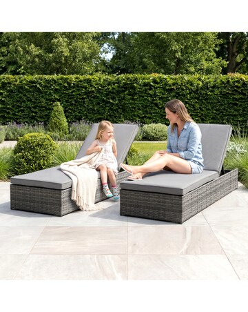 Charles Bentley Rattan Sun Lounger