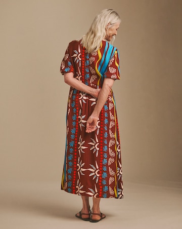 Julipa Petite Crinkle Button Down Midi Dress