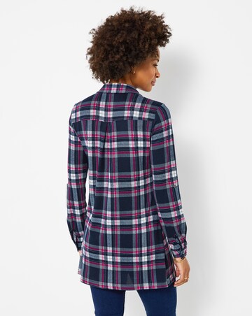 Joe Browns Collared Checked Print Jersey Tunic Top