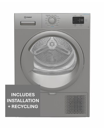 Indesit Heat Pump Tumble Dryer CYD92DSSUK 9KG Silver + Installation