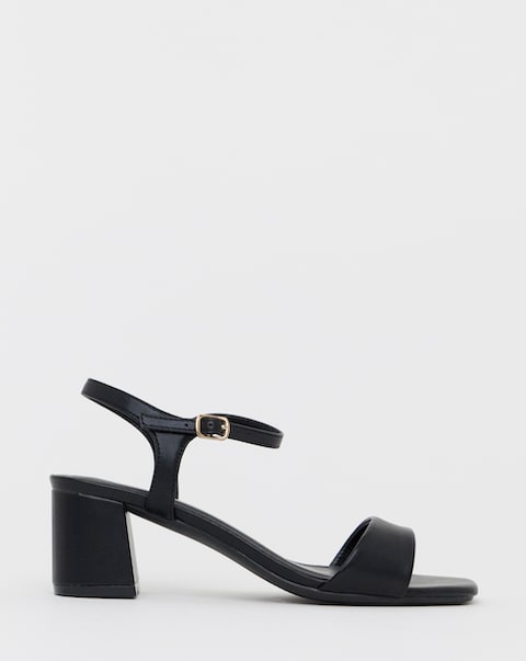 Kylie Barely There Block Heeled Sandals - Wide Fit (E)